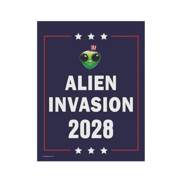 Alien Invasion 2028 Funny Election Flag