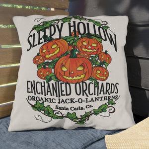 throw pillow with 'Sleepy Hollow Orchards' design