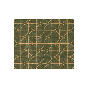Soft sherpa blanket with 'Green & Gold Art Deco Decorative Throw' design