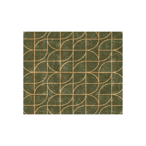 Green & Gold Art Deco Decorative Throw Blanket