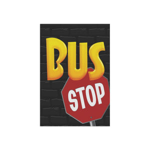 Garden flag with 'School Bus Children's Stop Sign' design