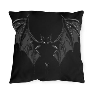 throw pillow with 'Black Bat Spooky Accent' design