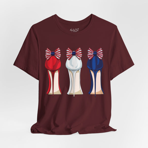 Red White and Blue Stilettos Patriotic Style T-Shirt