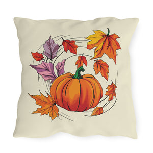 throw pillow with 'Pumpkin Leaves Fall' design