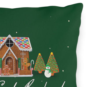 throw pillow with 'Christmas Patio' design