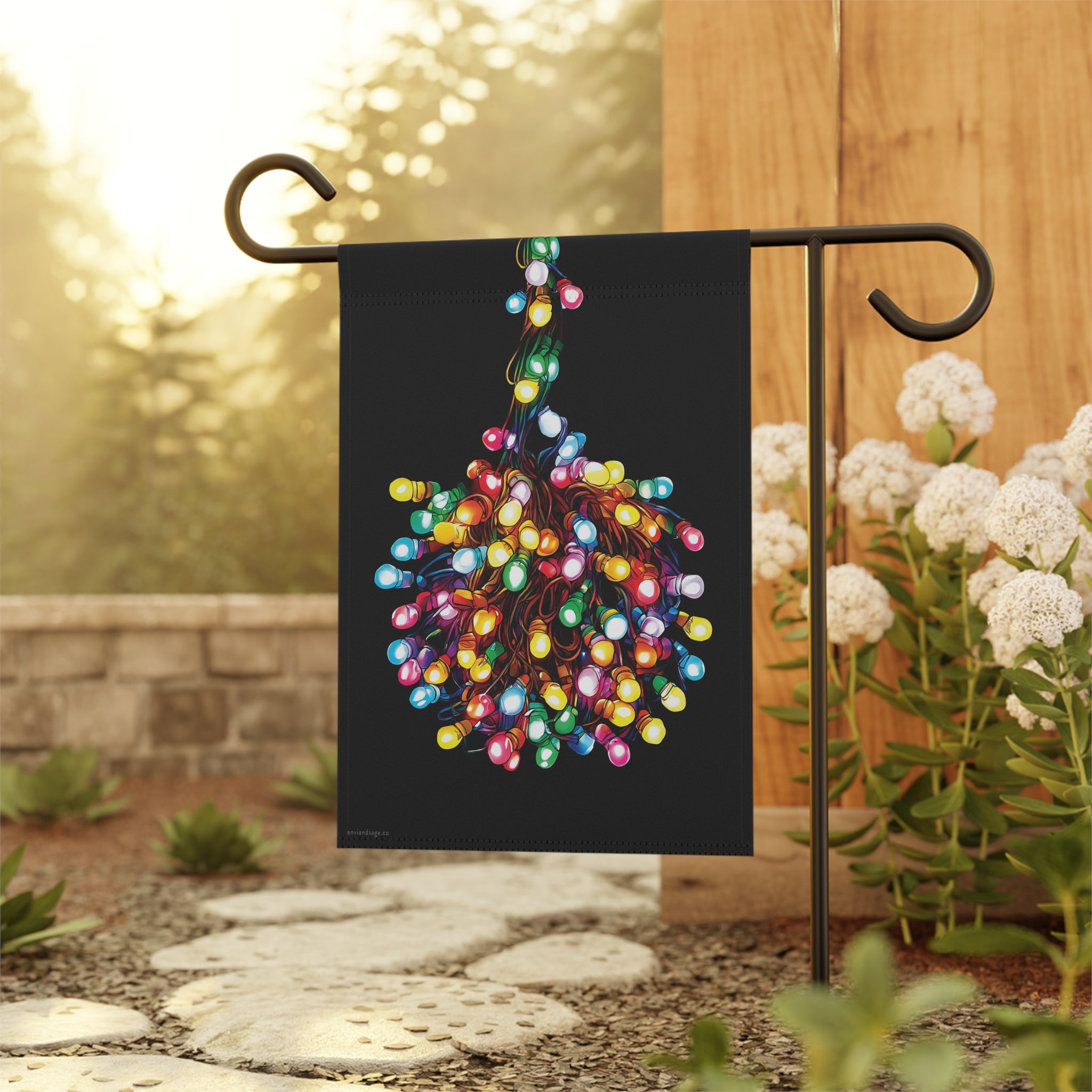 Tangled Lights Funny Christmas Flag