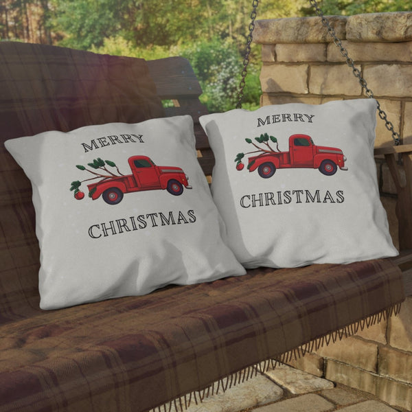 Christmas Outdoor Pillow Red Truck Charlie Brown Holiday Pillow