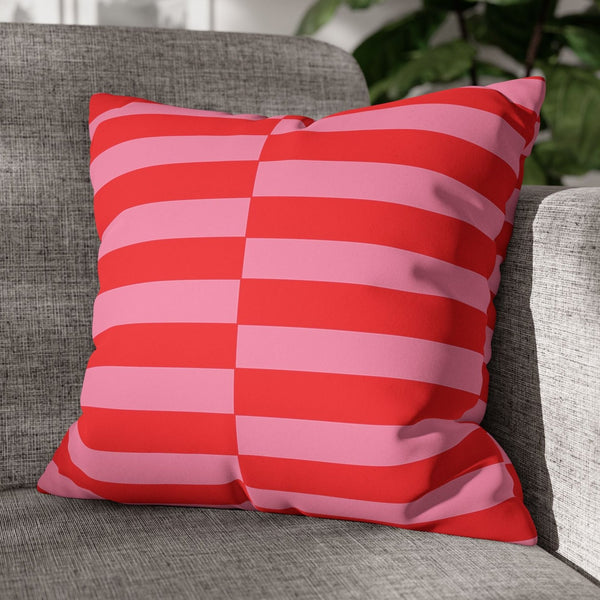 Faux Suede Pillow Cover Pink Candy Cane Holiday Pillow