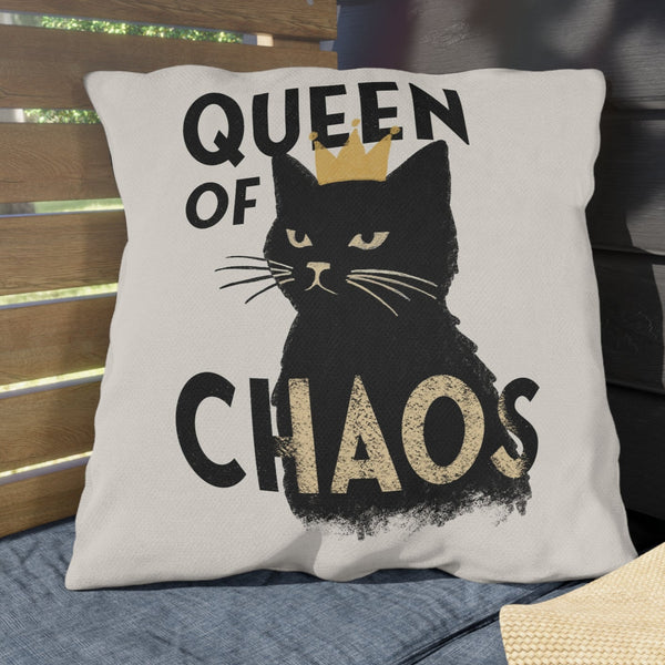 Queen of Chaos Black Cat Indoor Outdoor Accent Pillow