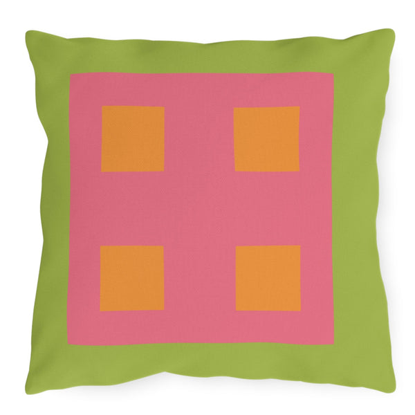 Pastel Green & Pink Indoor Outdoor Throw Pillow