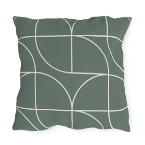 throw pillow with 'Green & White Art Deco' design