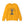 Yellow sweatshirt with a graphic of a cat tangled in Christmas lights and text the says 'I Regret Nothing'.