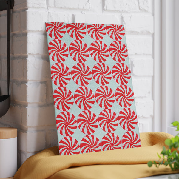 Candy Cane Peppermints Christmas Cutting Board