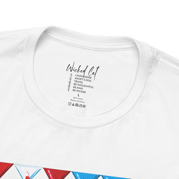 Martini American Flag Patriotic July 4th T-Shirt