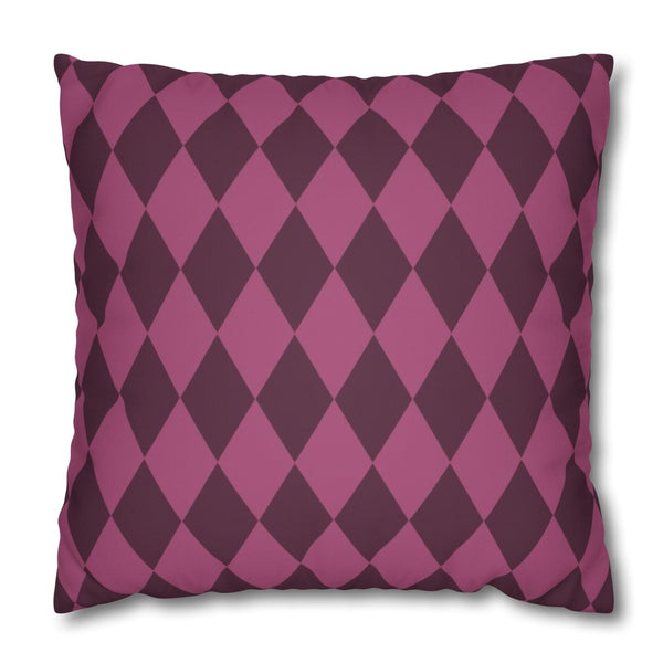 Pink & Ivory Harlequin Reversible Throw Pillow Cover
