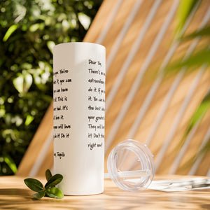 mug with 'Tequila Love Letter Funny Insulated Tumbler 20oz' graphic on a white background