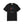Black t-shirt with graphic design and text on a white background