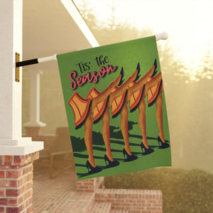 Garden flag with 'Christmas Outdoor Holiday' design