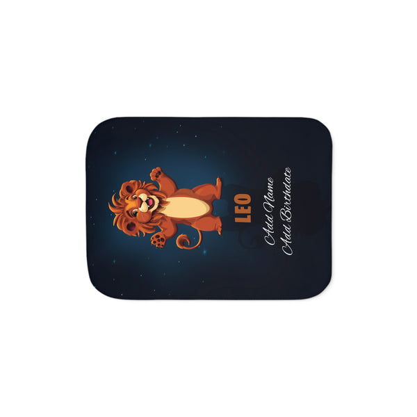 Personalized Leo Zodiac Sherpa Baby Blanket