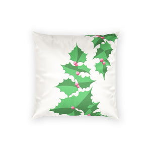 Christmas Holly Berry Cream Velvet Pillow