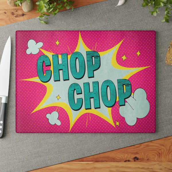 Pop Art Chop Chop Kitchen Decor Cutting Board