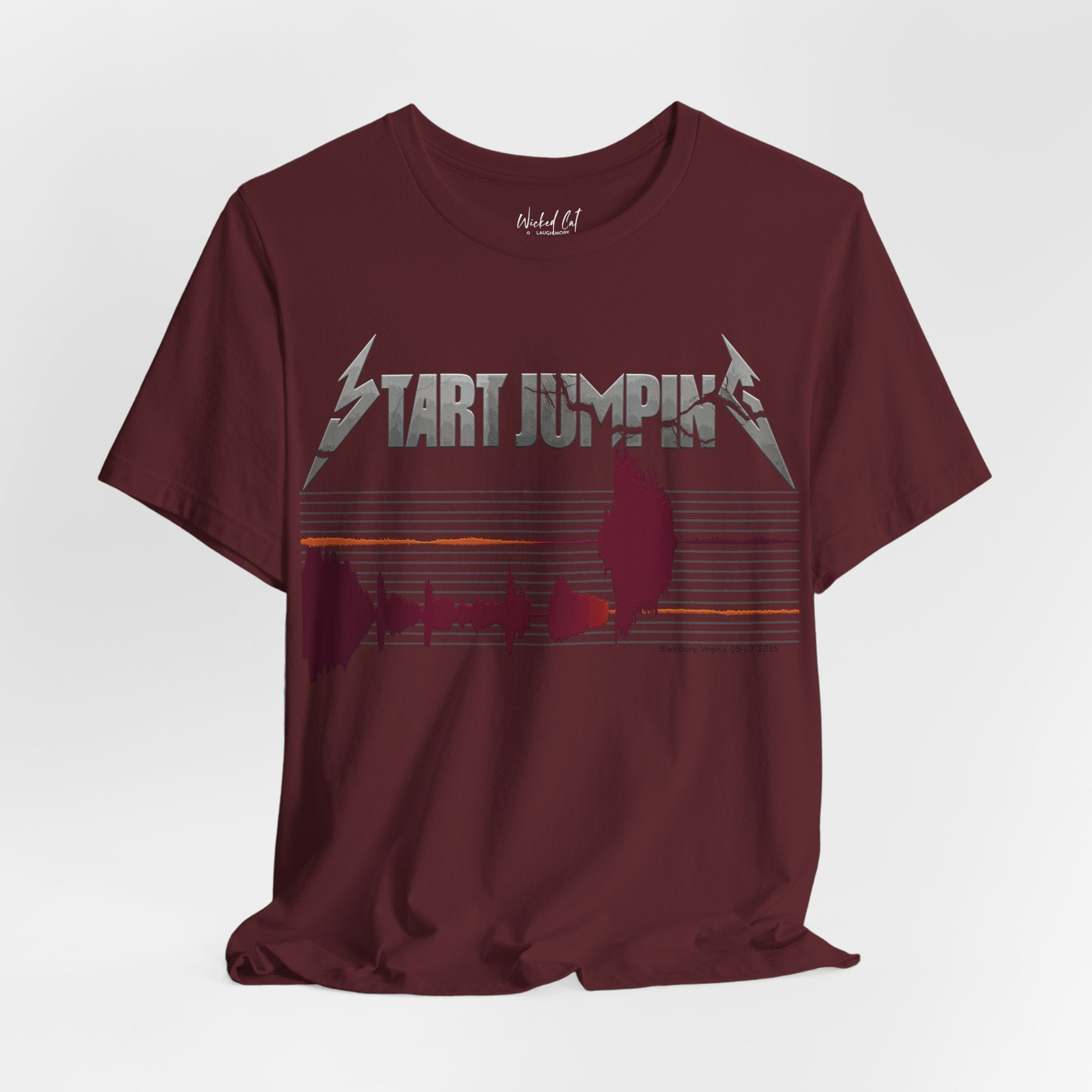 Virginia Tech Metallica Seismograph Chart T-Shirt