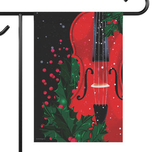 Garden flag with 'Violin Music Lovers Funny Christmas' design