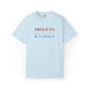 Embroidered Proud American Patriotic Comfort Colors® T-Shirt