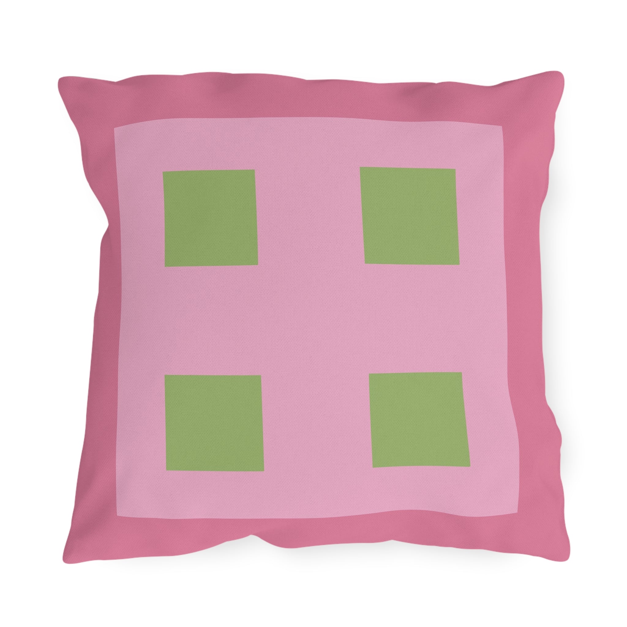 Pastel Pops Pink Green Outdoor Throw Pillow