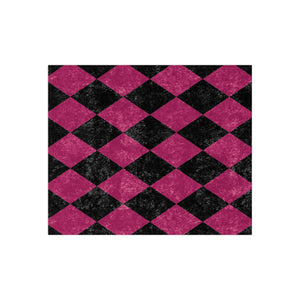 Pink & Black Diamond Checkered Throw