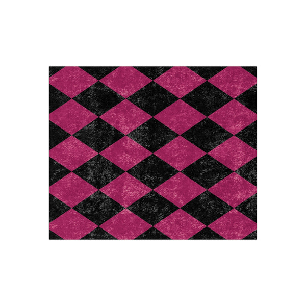 Pink & Black Diamond Checkered Throw