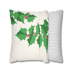 throw pillow with 'Pastel Christmas Cover Holiday Ivy Berry' design