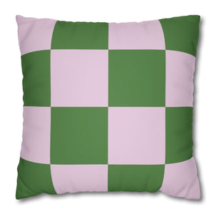 lilac and green checkered throw pillow cover design trends 2025
