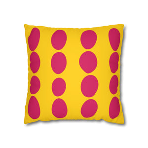 throw pillow with 'Pink & Yellow Reversible Retro Cover' design