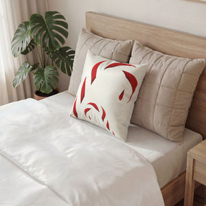 Red Candy Cane Velvet Pillow