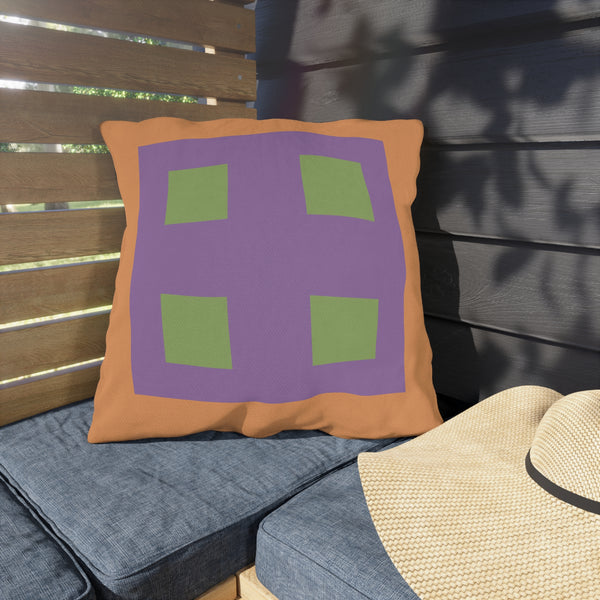 Pastel Orange Green Purple Indoor Outdoor Pillow