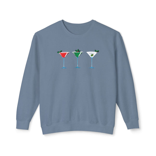 Christmas Martini Sweatshirt Soft Cotton, Relaxed Fit
