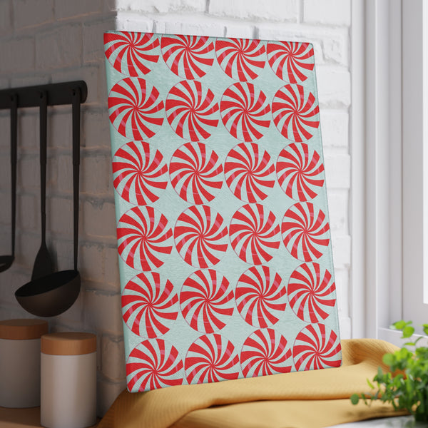 Candy Cane Peppermints Christmas Cutting Board