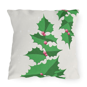 throw pillow with 'Christmas Pastel Ivy & Berries Outdoor Decor' design