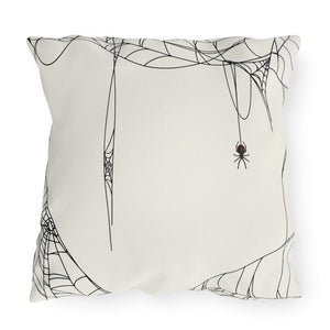 throw pillow with 'Hanging Spider' design