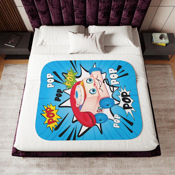 Retro Toy Phone Cute Sherpa Baby Blanket