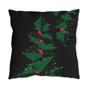 throw pillow with 'Holiday Ivy Christmas' design