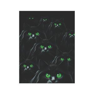 Garden flag with 'Black Cat Eyes Halloween' design