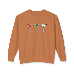 Christmas Martini Sweatshirt Soft Cotton, Relaxed Fit