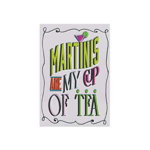 Garden flag with 'Martinis Are My Cup of Tea Funny' design