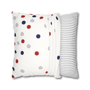 throw pillow with 'Patriotic Polka Dots American Chic Soft Cover' design