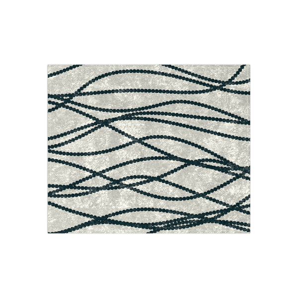 White & Blue Azure Pearls Decorative Throw Blanket