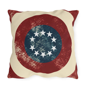 Vintage American Flag Patriotic Outdoor Indoor Throw Pillow