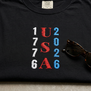 Embroidered USA 250th Patriotic T-Shirt Comfort Colors®