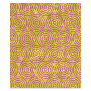 Soft sherpa blanket with 'Pastel Yellow & Pink Decorative Throw' design